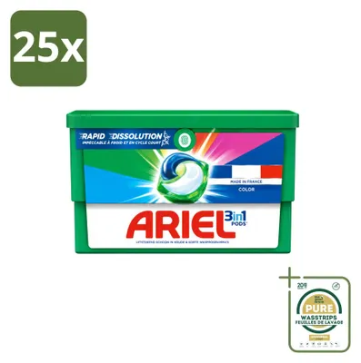 Produktbild von 25 x Ariel Color 3in1 Pods Waschmittelkapseln für Buntwäsche - Vorratspackung - 25 Stücke
