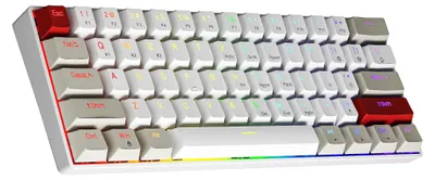 Obrázok produktu pre Mechanická herná klávesnica, bezdrôtová, s Bluetooth a USB-C, formát 60%, s RGB podsvietením a modrými spínačmi