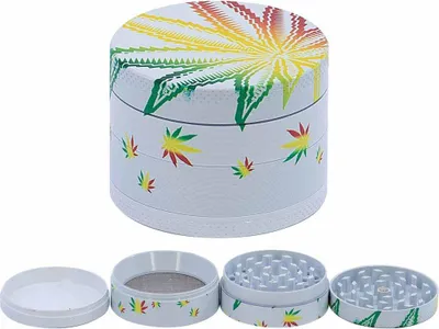 Image de Grinder en métal feuilles blanc 4 pièces 5 cm
