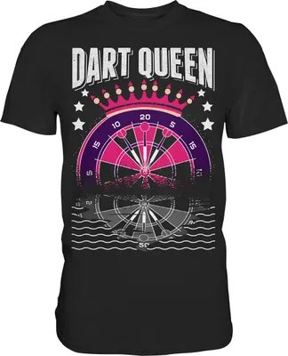 Produktbild von Dart Königin Pfeil Dartscheibe Dartpfeile T-Shirt – Black / M
