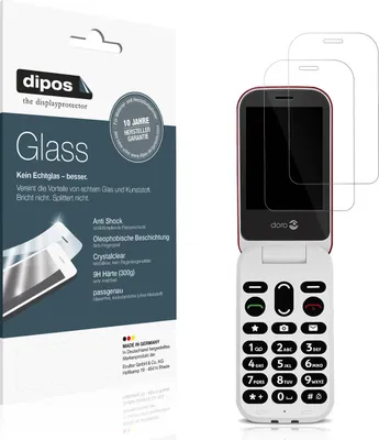 Produktbild von 2x Schutzfolie für Doro 6040 - Anti-Shock 9H Folie dipos Glass Kunststoffglas