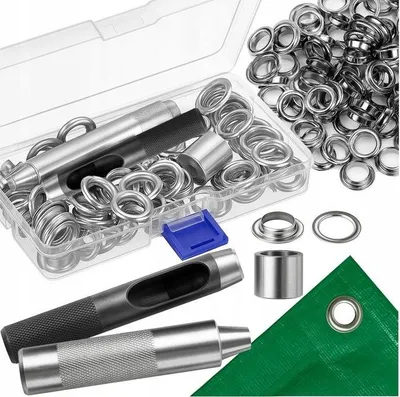 Obrázok produktu pre Lis na očká 12 mm, ručný lis, stroj na očká pre plachty a bannery + 50 sád očiek