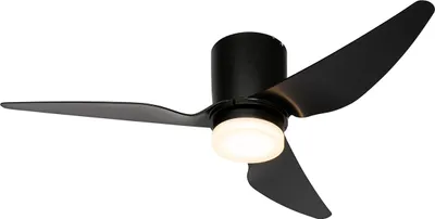 Zdjęcie produktu dla Czarny wentylator sufitowy 123 cm z LED, ściemnialny, z pilotem - Patty
