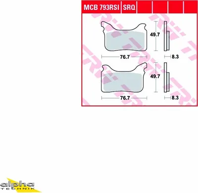 Immagine prodotto di Set di pastiglie freno TRW MCB793RSI 525 SX-SMR SXV450 VS FS650E