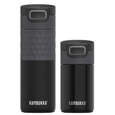 Zdjęcie produktu dla Kubek termiczny Etna 300 ml + termos Etna Grip 500 ml Zestaw termiczny Kambukka Obsidian