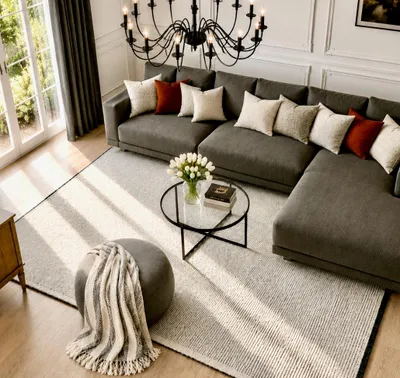 MEGHAN LALEE Chenila 400 Teppich Cream, im Wohnraum 2