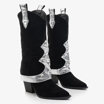 Produktbild von Schwarze Stiefelette mit dekorativem Aufschlag Acilip- Footwear, Größe 40