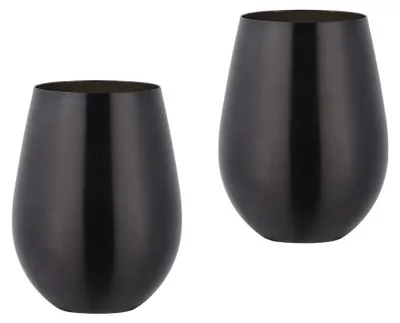 Produktbild von Set mit 2 Edelstahl-Weingläsern für den Hausgebrauch und zum Camping