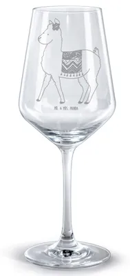 Produktbild von Mr. & Mrs. Panda Weinglas Alpaka Stolz - Transparent - Geschenk, Rotweinglas mit Gravur, Lama, glas für rotwein, Kelch, graviert
