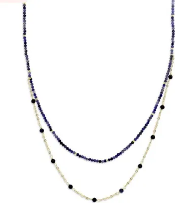 Produktbild von Victoria Rosegold-farbene blaue Perlenkette