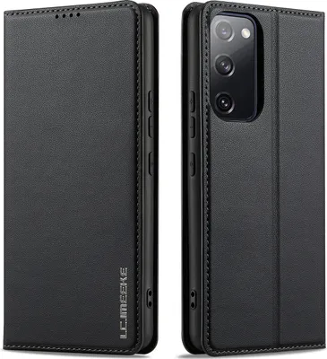 Obrázek produktu pro Magnetické flipové kožené pouzdro pro Samsung Galaxy S20 FE 5G, s přihrádkou na karty a funkcí stojánku Černá