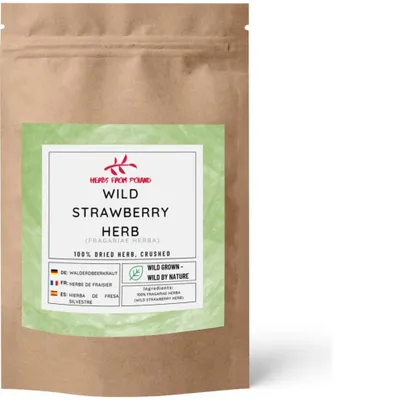 Produktbild von Herbs from Poland Wald-Erdbeerkraut – Fördert Verdauung & Hautgesundheit, Entzündungshemmend, 100% Natürlich – 500g