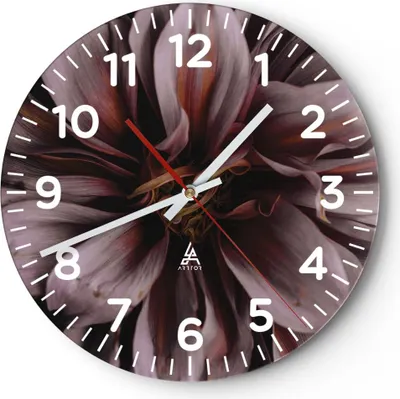 Produktbild von Wanduhr - Rund - Glasuhr - Blumenstrauß Künstlerisch Blume - 40x40cm - Schleichendes Uhrwerk - Lautlos - zum Aufhängen bereit - Dekoration Modern - Wanddekoration aus Glas - C4AR40x40-5019