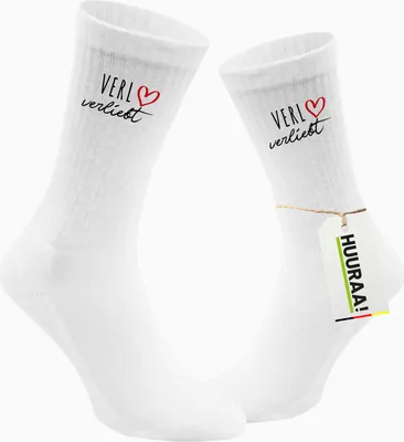 Produktbild von Huuraa Uni Socken Verl verliebt 42/46 White Baumwolle Tennissocken Geschenkidee