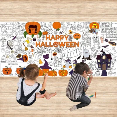 Produktbild von Ausmal Tischdecke Halloween Weihnachten Bastel Tischdecke 88,9 x 182,9 cm Papier