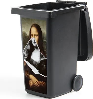 Produktbild von MuchoWow® Mülltonnenaufkleber Mona Lisa - Da Vinci - Kunst 44x98 cm - Containeraufkleber - Aufkleber - Mülltonnen-Aufkleber