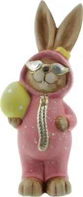 Produktbild von Mel-O-Design Osterhase Dekoration Frühling Keramik 9 cm x 22,5 cm x 6 cm Rosa