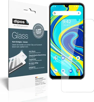 Produktbild von 2x Schutzfolie für Umidigi A7 Pro - Anti-Shock 9H Folie dipos Glass Kunststoffglas