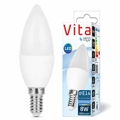Produktbild von MasterLED LED-Kerzenlampe E14 8 W 680 lm 6500 K Kaltweiß C37 220-240 V SMD 2835
