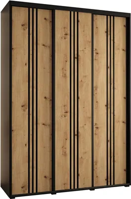 Produktbild von MEBLE KRYSPOL Davos 6 Schrank, drei Türen - 235,2x180x45 cm - Schwarz Artisan Schwarz