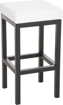 Produktbild von DELUKE® Barhocker KIEL - Weiß, Kunstleder, Stahl, 85cm Höhe | Barhocker ohne Lehne Barstuhl Tresenhocker Tresenstuhl Kneipenhocker Kneipenstuhl
