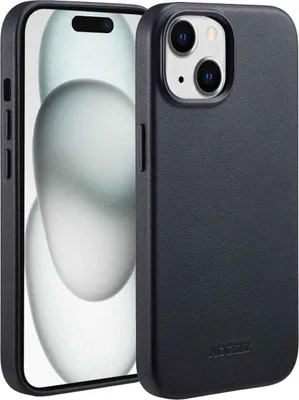 Zdjęcie produktu dla Accezz MagSafe Leather Backcover voor de Apple iPhone 15 - Onyx Black