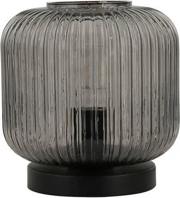 Image de HOME DELUXE Lampe de table en verre LILY - Gris fumé | Lampe de table Lampe de bureau Lampe de chevet