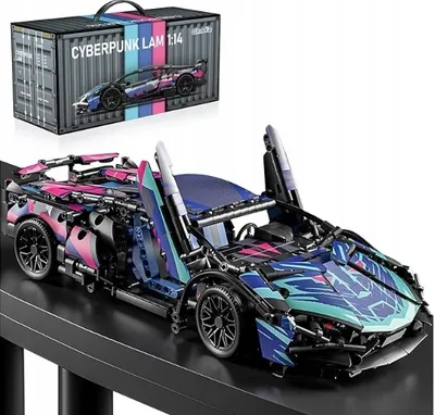 Zdjęcie produktu dla Klocki konstrukcyjne Auto Mega Lamborghini, zestaw klocków Cyberpunk, 1314 elementów, idealny prezent.