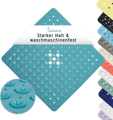 Image de Tapis de douche antidérapant, antibactérien, de 53 x 53 cm, sans BPA, pour la douche