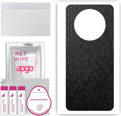 Produktbild von apgo Rückseite Schutzfolie, Skin, kompatibel mit Honor X9, Hinten Displayschutzfolie aus Vinylfolie, kratzfest, einfache Montage - Schwarze Honigwabe
