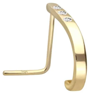 Produktbild von Nasenpiercing, Nasenstecker 14/18 Karat Gold Nasenstecker 3 MOISSANITE