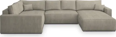 Produktbild von Masseno Ecksofa VELAMI L-S mit Schlaffunktion U-Form, Sofa mit Bettkasten, Wohnzimmersofa, Couch, Soffa, Bettsofa, Couchgarnitur- Beige, POSO 02