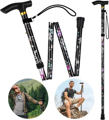 Obrázok produktu pre Holeň – Skladacia opora – Bezpečná mobilita – Výškovo nastaviteľná – 85-95 cm – Čierna