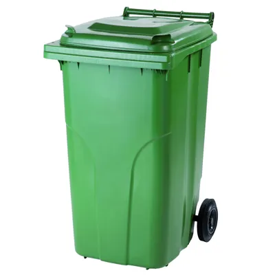 Zdjęcie produktu dla Pojemnik kubeł na odpady i śmieci ATESTY Europlast Austria - zielony 240L