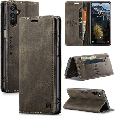 Produktbild von Galaxy A16 Hülle, Retro Kunstledertasche Stand Schutzhülle für Samsung Galaxy A16 5G/4G Kupfer