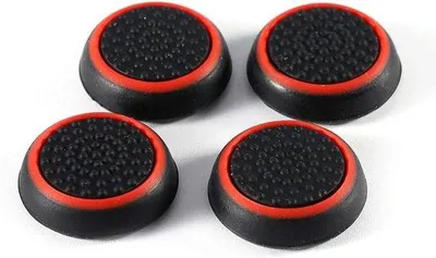 Image de Housse de protection en silicone pour joystick PS3 (4 pièces) - Rouge