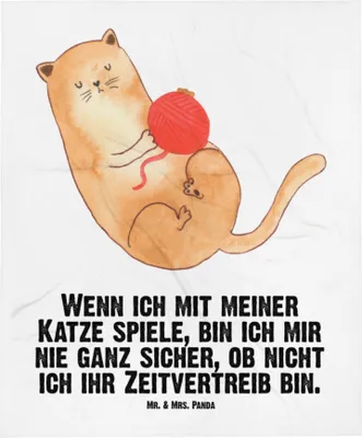 Produktbild von Mr. & Mrs. Panda Erstlingsdecke Katze Wolle - Weiß - Geschenk, Babydecke, Schmusedecke, Cats, Plaid, Spielen, Katzen, Spiel, Haha, Kinderwagendecke, Fleecedecke, Cat