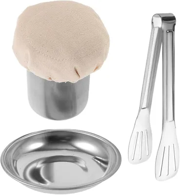 Produktbild von Multifunktionales Ölabstreifer-Set aus rostfreiem Edelstahl mit Ölpinsel und Zange für Pfannkuchen, Grill und Haushalt