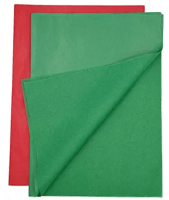 Productafbeelding van Glanzpapier - 50 vellen voor verpakken en decoreren - Rood en groen - 50 x 35 cm