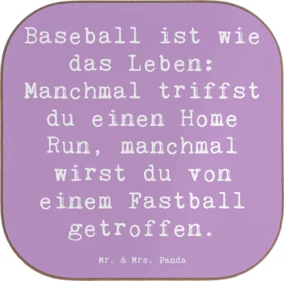 Produktbild von Mr. & Mrs. Panda Untersetzer für Gläser Spruch Baseball Leben - Lavendeltraum - Geschenk, Sportler, Sportart, gläseruntersetzer, Stadion, Legenden, Coaster, Fans, Sport