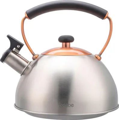 Produktbild von Briebe I-Bronze Wasserkessel Induktion Flötenkessel 2,3L Edelstahl, Retro, Bakelit Handgriff Inox/ Bronze