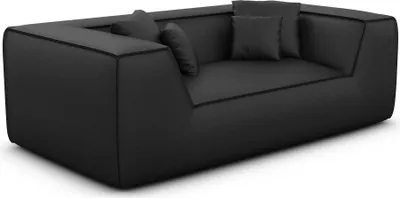 Produktbild von Kunstleder 2-Sitzer Couch Liberia Schwarz
