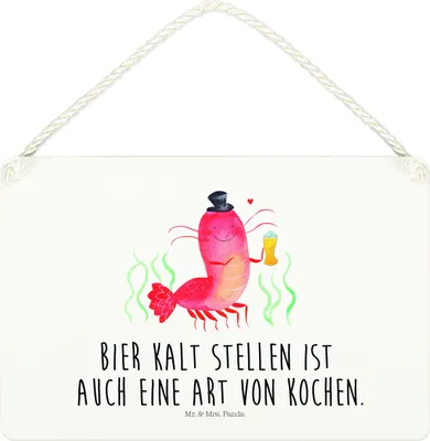 Produktbild von Mr. & Mrs. Panda holzbild Hummer Weizen DIN A4 - Weiß - Geschenk, Türschild, Garnelen, Gasthaus, Bier, Kneipe, Wirtschaft, Wandbild Holz, Schild, Meer, Holzschild, Kochen