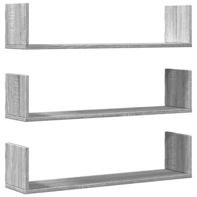 Image de vidaXL Étagères murales 3 pcs. Gris Sonoma 80x18x18 cm Bois composite