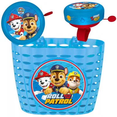 Produktbild von Seven PAW PATROL Kinder Fahrrad Roller Korb und Klingel Set