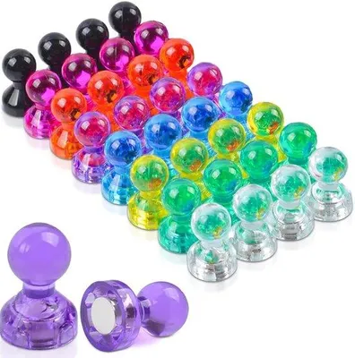 Obrázek produktu pro Magnetické fixy na bílou tabuli – plastové – 32 kusů – 11 x 17 mm