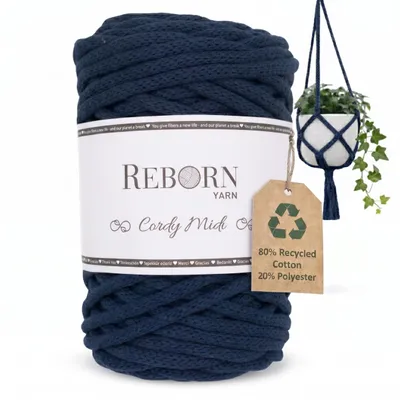 Produktbild von Makramee Garn 4mm Cordy Midi, 250g Baumwollkordel, weich & reißfest 113 Midnight