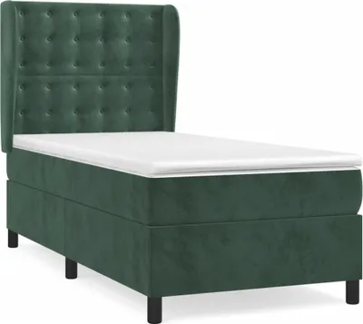Productafbeelding van vidaXL Boxspringbed met matras, donkergroen, 90x200 cm, fluweel