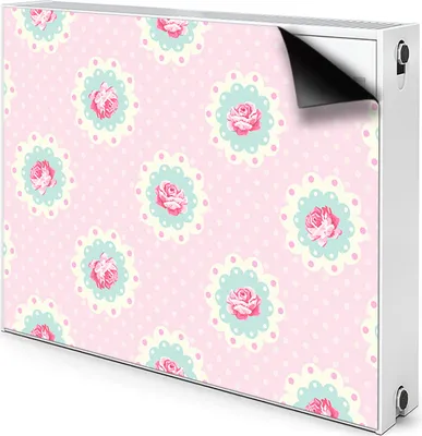 Produktbild von Magnet Radiator Magnet Mat Heizkörper Heizung Verkleidung Abdeckung 110x60 cm  - Rosen und Punkte