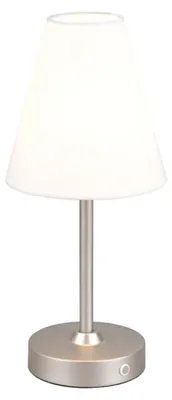 Obrázek produktu pro Stolní lampa LED, matný nikl, napájená bateriemi, V 29 cm